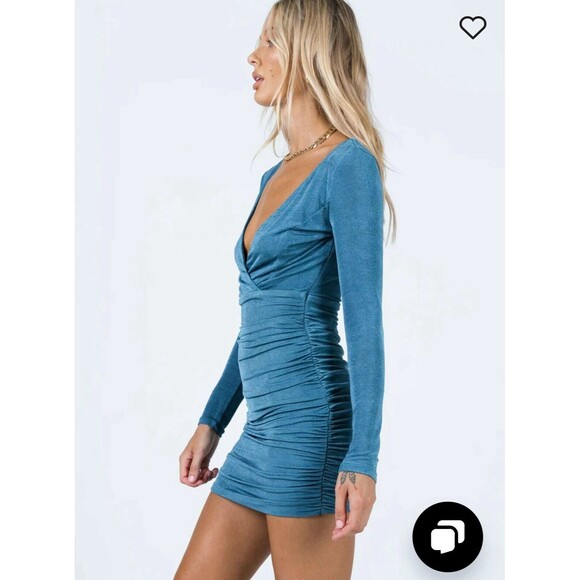 Princess Polly Nico Mini Dress Size 4 Blue - Picture 4 of 11